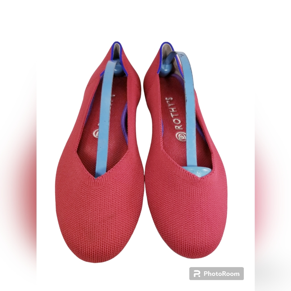 Rothy's round toe red woman shoes flats size 8.5/7.5
